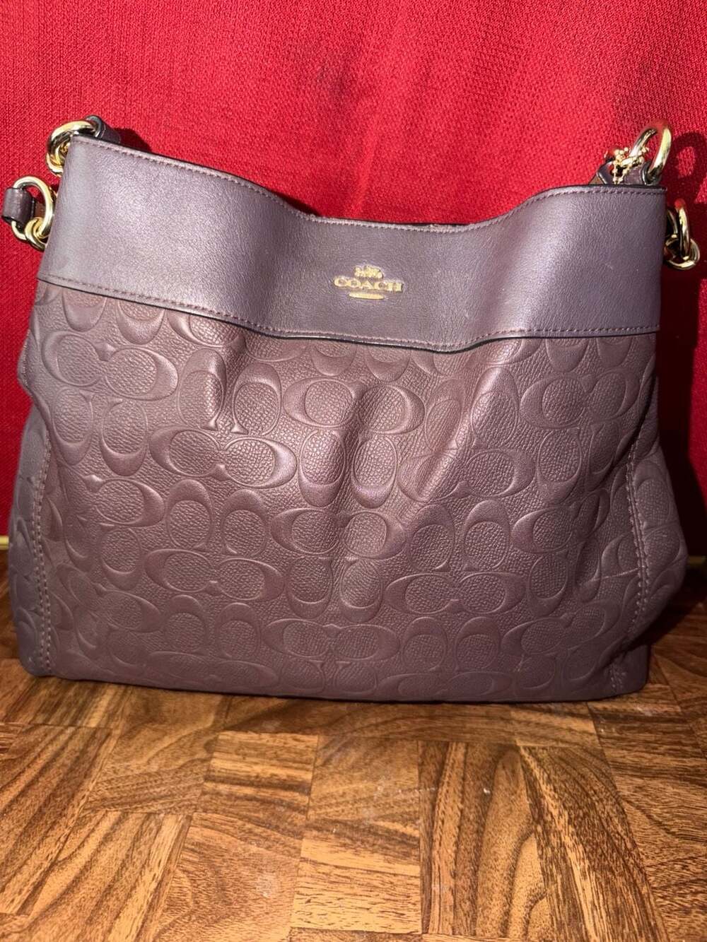 Coach Dark Purple Leather Lexy Shoulder Bag Coach